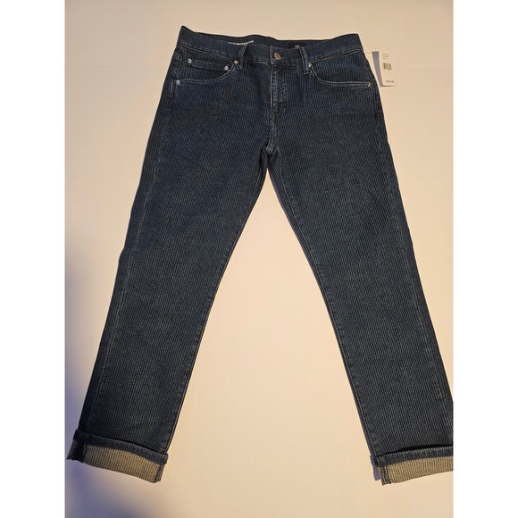 Ag Adriano Goldschmied Denim - AG Adriano Goldschmied Ex-Boyfriend‎ Slim Jeans Womens 27 Blue Pinstripe NWT